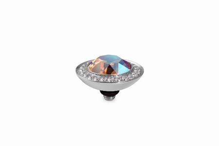 Qudo Silver Topper Tondo Deluxe 13mm - Light Colorado Topaz Shimmer